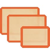 Silicone Baking Mat Set of 3, Silicone Baking Mats Cookie Sheet, Non-Stick Mats for Baking, Easy ...