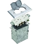 Morris 84001 Residential Floor Box, Hinged Lid, Nickel Plated Brass, White Receptacle, 2-Pack