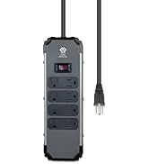 OSKOS 8-Outlet Workshop Surge Protector with 4-Foot Power Cord, 500 Joules Protection, 15A/1800W,...