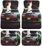 Cyberpunk Muscle Pattern with high Absorbency car Green mats. Non-Slip Feature Car Floor Mats Aut...