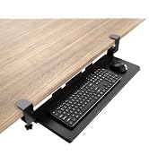 Large Keyboard Tray Under Desk Pull Out with Adjustable C-Clamp, Ergonomic Slide-Out Computer Key...