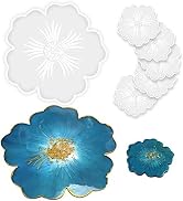 Panamalar Silicone Resin Molds, 1PCS Large Resin Tray Mold and 5PCS Coaster Molds for Resin Casti...
