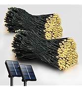 2 Pack Solar String Lights Outdoor, 200 LED Extra-Long 72FT Solar Powered Lights with 8 Lighting ...