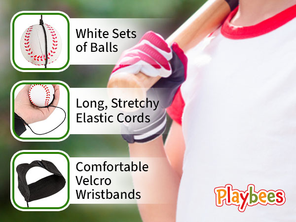 white sets balls long stretchy elastic cords comfortable velcro wristbands