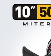Marvtool 10-inch Sliding Compound Miter Saw, 5000RPM, 15 Amp, Single Bevel 0-45° with Extension T...