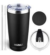 MEZMUT 20oz Tumbler Coffee Travel Mug with Daul Lid and Straw, Stainless Steel Double Wall Vacuum...