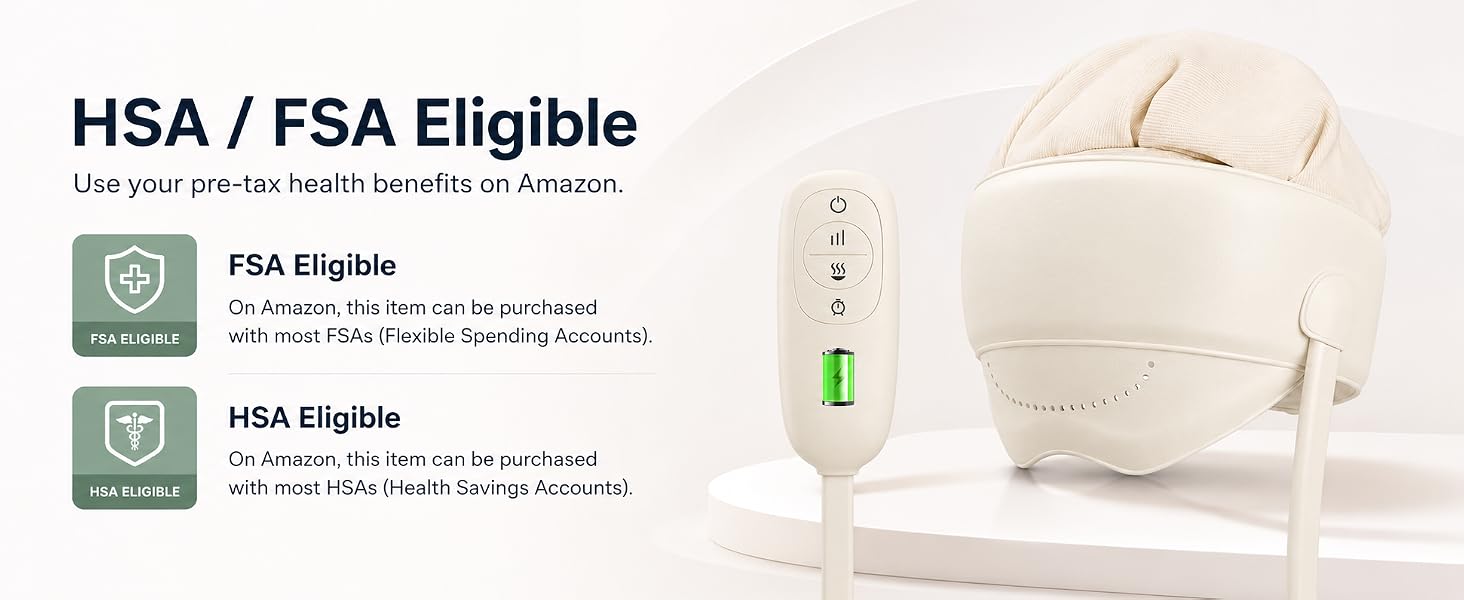 HSA/FSA ELIGIBLE: for the following: Comrelax Head Massager, additional chargers and shipping.
