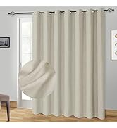 100% Blackout Curtains Extra Wide Blackout Curtains 100 Inch Patio Door Curtains Linen Blackout C...