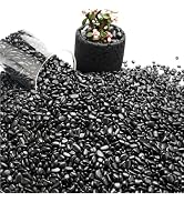 NUPICK 3lb River Rocks for Plants Indoor, 1/5 Inch Black Pebbles for Vases Fillers, Decorative Pe...
