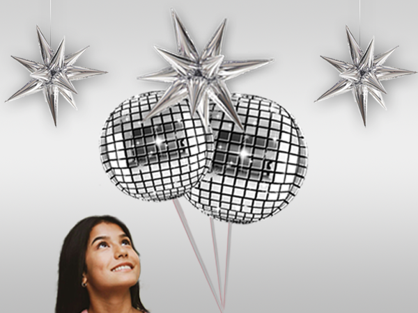 disco balloons, disco ball balloons, party decoration