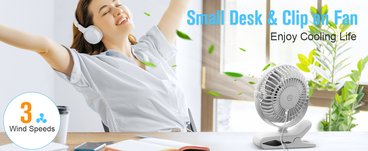 small desk & clip on fan