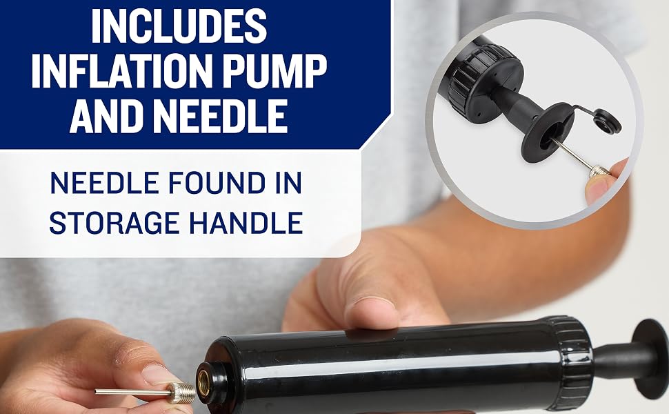 Soccer ball pump with hidden needle storage included with Champion Prodigy soccer ball