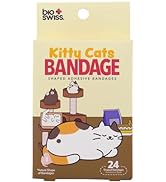 BioSwiss Bandages, Kitty Cats Shaped Self Adhesive Bandage, Latex Free Sterile Wound Care, Fun Fi...