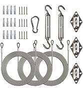 ShadeMart 6 Inch Stainless Steel Hardware Kit Plus Cable for Triangle Sun Shade Sail Installation...