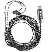 keephifi CX01 1.5m/5ft 2 Pin IEM Cable with Mic USB C, Upgraded OFC in Ear Monitor Cable, Earbuds...