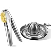 ZIGNTY Premium Kitchen Tool Kit, Stainless Steel Garlic Press + Manual Citrus Juicer, Heavy Duty ...