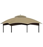 10x12 Replacement Gazebo Canopy Top Cover, Double Tiered Waterproof Canopy Roof for Lowe's Allen ...
