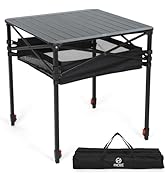 Nice C Aluminum Square Table, Adjustable Height Folding Camping Table, Lightweight Collapsible Ta...
