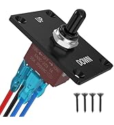 Reverse Polarity Toggle Switch, MecRecare 4 Pin DPDT 30A/12VDC (ON)-Off-(ON) Momentary 3 Way Heav...