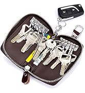 Zitokin Large Leather Key Case Wallet with 12 Hooks & 1 Keychain/Ring for Men or Women