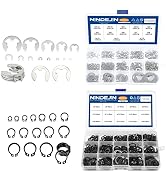 NINDEJIN 290pcs E-Clip Retaining Rings Assortment Kit (13 Sizes, 304 Stainless Steel) + NINDEJIN ...