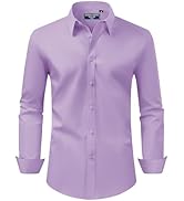 Alimens & Gentle Men's Dress Shirt Regular Fit Stretch Stain Shield Long Sleeve Solid Business We...
