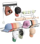 MIMIyasha Hat Rack, 4 Pack Metal Hat Organizer for Baseball Caps, Hat Display Rack for 50 Ball Ca...