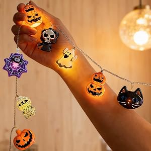 black cat Halloween lights