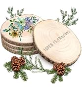 ZOCONE 10 Pcs Large Wood Slices 11-13 Inches Unfinished Rounds, Natural Paulownia Wooden Slices f...