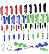 coruscant Assorted Colors Permanent Marker Fine Point Bulk, Fine Tip Quickly Drying, Waterproof, ...