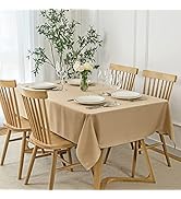 maxmill Rectangle Slubby Textured Tablecloth Waterproof Spillproof Wrinkle Free Table Cloth, Kitc...