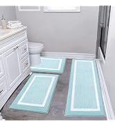 Pauwer 3 Piece Bath Mat Set Bathroom Rugs, Non Slip Plush Bathroom Mats, Absorbent Shaggy Bathroo...
