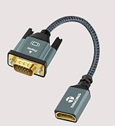 Thsucords HDMI to VGA Adapter Cable 1FT, Nylon Braided HDMI Female to VGA Male Extension Extender...