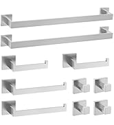TURS Brushed Nickel 10-Piece Bathroom Hardware Set Towel Bar Set SUS304 Stainless Steel Towel Rac...