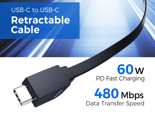 retractable usb c cable
