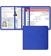 Techion Car Insurance and Registration Holder, 5.5 x 5 Inch PU Leather Vehicle Glove Box Organize...