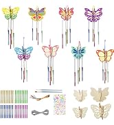 Earssa 16Pack Butterfly Gifts 3D Butterfly Wind Chime Kit Make Your Own Butterfly Wind Chime Wood...