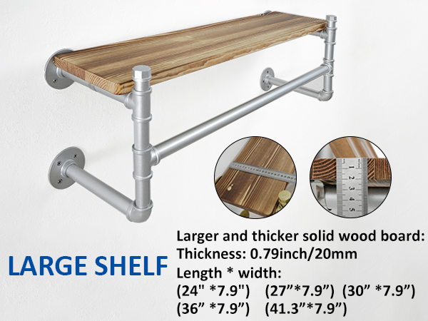 Industrial Pipe Clothing Rack with Shelf