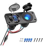 12V USB Outlet,2 in 1 Marine Switch Panel,Aluminum Alloy PD3.0 and Dual QC3.0 Multi Ports Car Cha...
