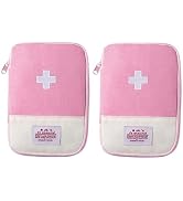 Zhuluck 2Pcs Pink - Small First Aid Bag Empty, Empty First Aid Pouch, Mini Portable Medical Bag f...
