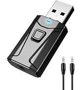 Tsnam USB Bluetooth Adapter for Car, Bluetooth Transmitter Receiver Plug & Play, 3.5mm AUX Wirele...