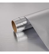 BESWEE Stainless Steel Style Contact Paper for Appliances Stripe Stainless Steel Wrap for Counter...