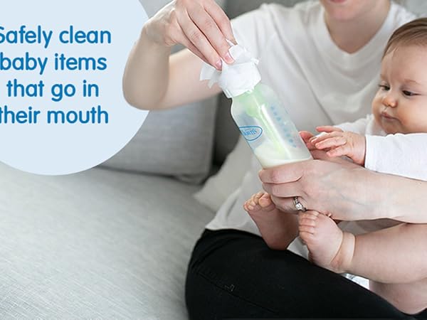 Safely clean baby items that go in their mouth