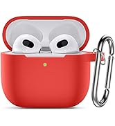 Hamile Designed for AirPods 3 Case Cover, Silicone Protective Cases Cute Skin Covers with Keychai...