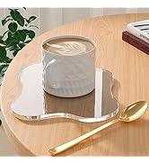 Leadiy Acrylic Coaster Decorative Plates, Irregular Bar Drink Coaster, Clear Cloud Shape Coffee C...