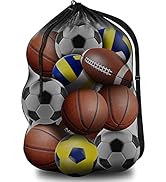 BROTOU Extra Large Sports Ball Bag Mesh, Basketball Bags Team Balls, Adjustable Shoulder Strap, T...
