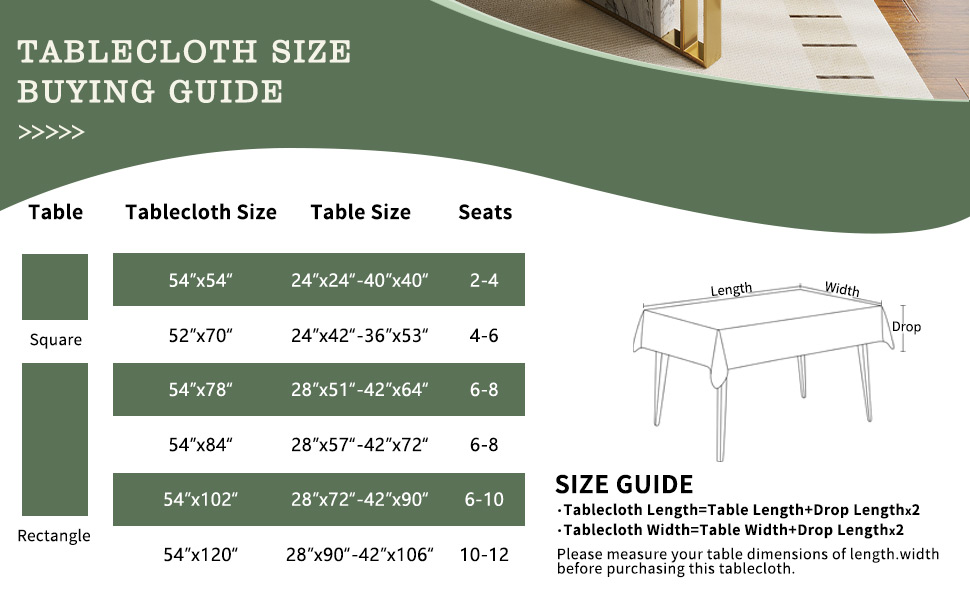 tablecloth size