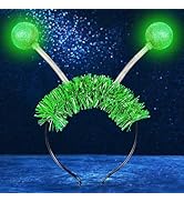 Sixexey Light Up Alien Antenna Headband LED Space Martian Head Band Halloween Costume Hair Access...