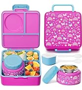 Fimibuke Bento Box for Kids Adult, BPA Free & Leakproof Toddler Lunch Box with 8.5oz Insulated Th...
