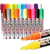 Extra Fine Tip Liquid Chalk Markers for Chalkboard, 20 Colors Window Liquid Chalk Marker Pens wit...